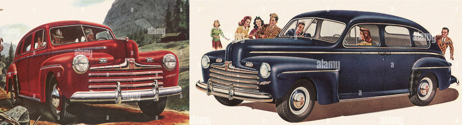 1946 Ford Fordor Super Deluxe - California Lowriders - Dark Purple Metallic & Black Two-Tone Solid Pack