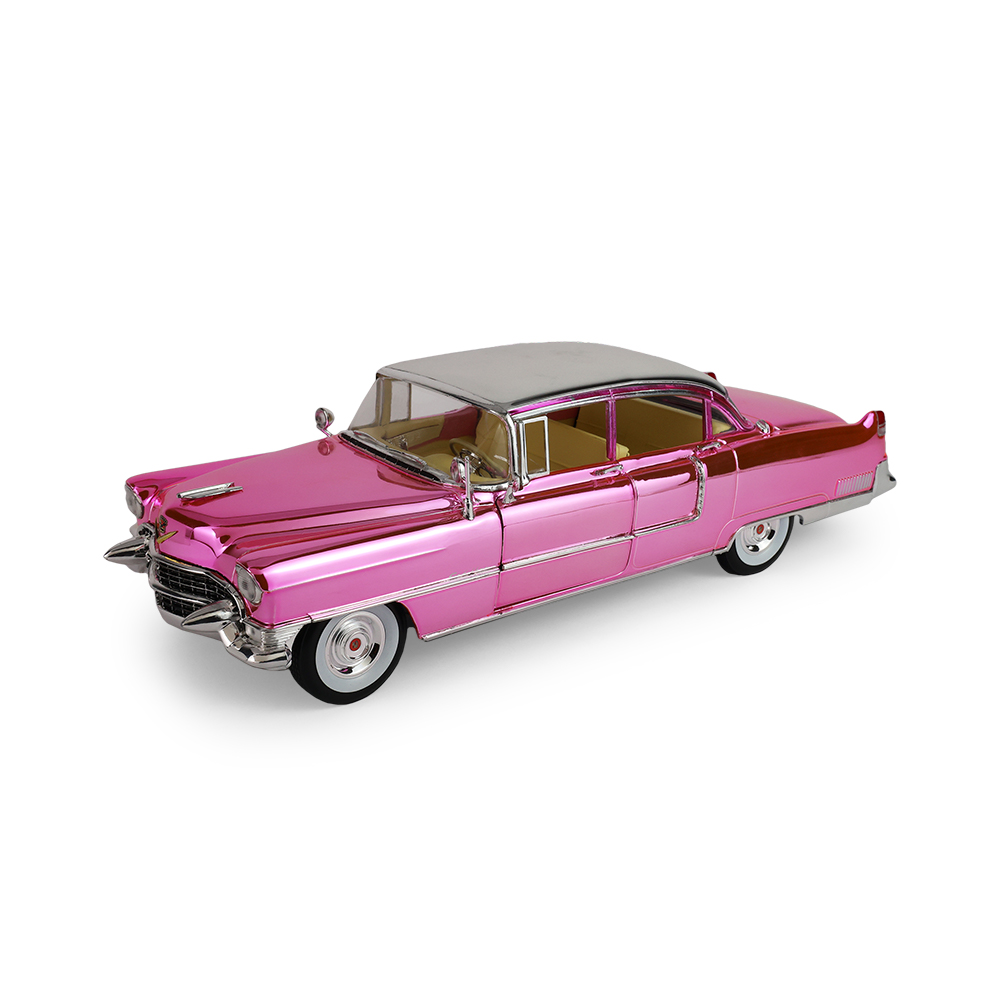 Fleetwood Series 60 "Pink Cadillac" Chrome Edition with Elvis Gold Suit Figure 