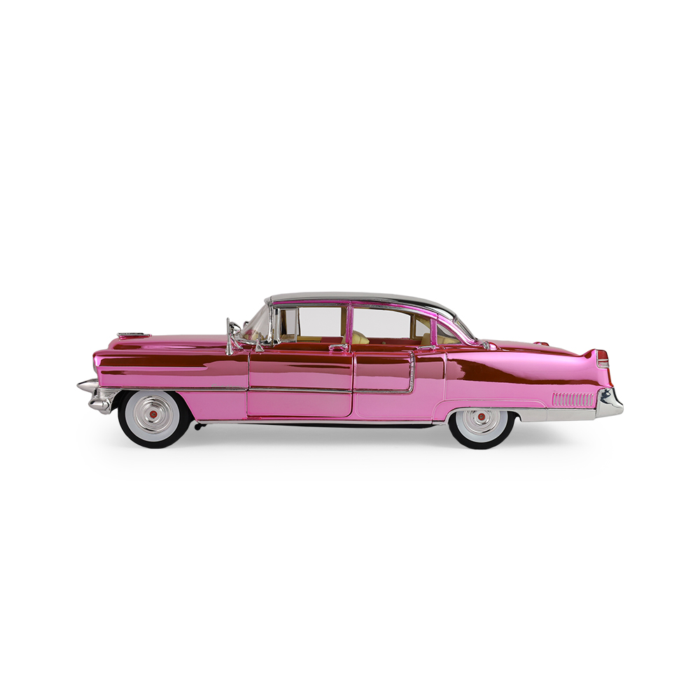 Fleetwood Series 60 "Pink Cadillac" Chrome Edition with Elvis Gold Suit Figure 