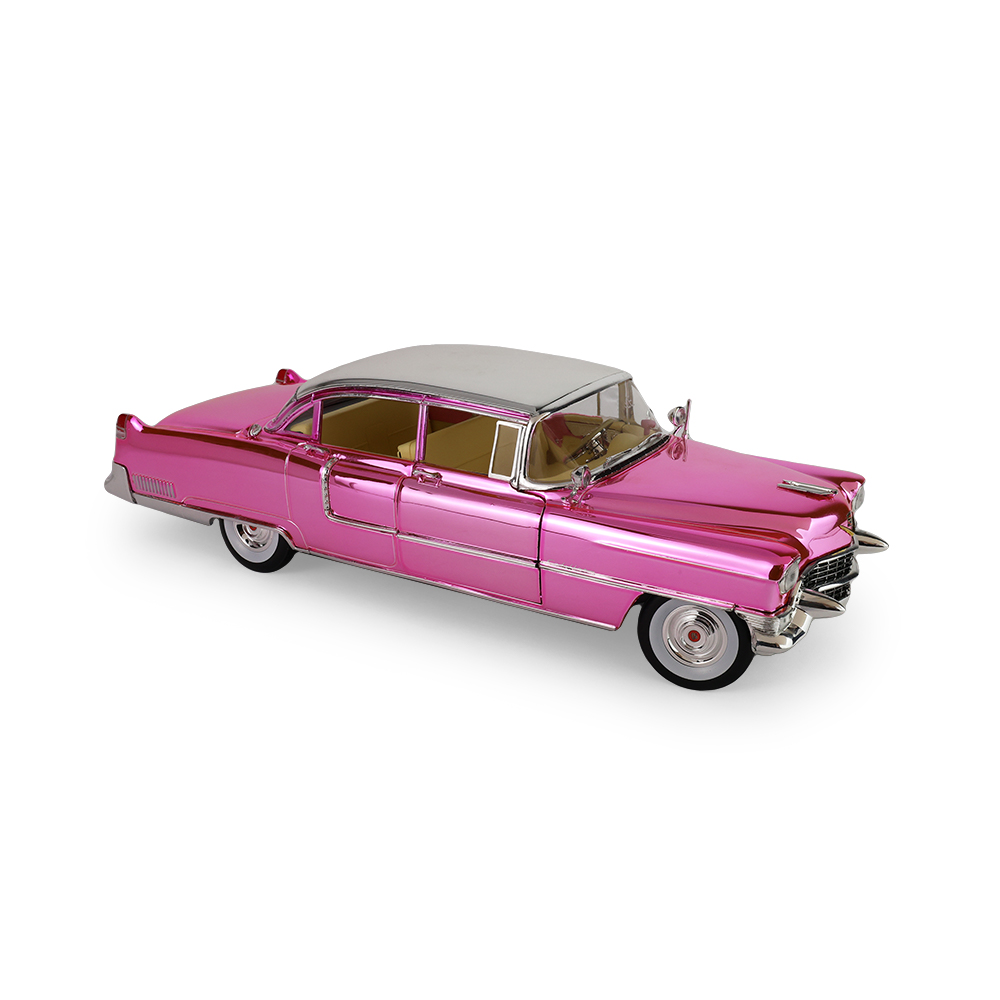 Fleetwood Series 60 "Pink Cadillac" Chrome Edition with Elvis Gold Suit Figure 
