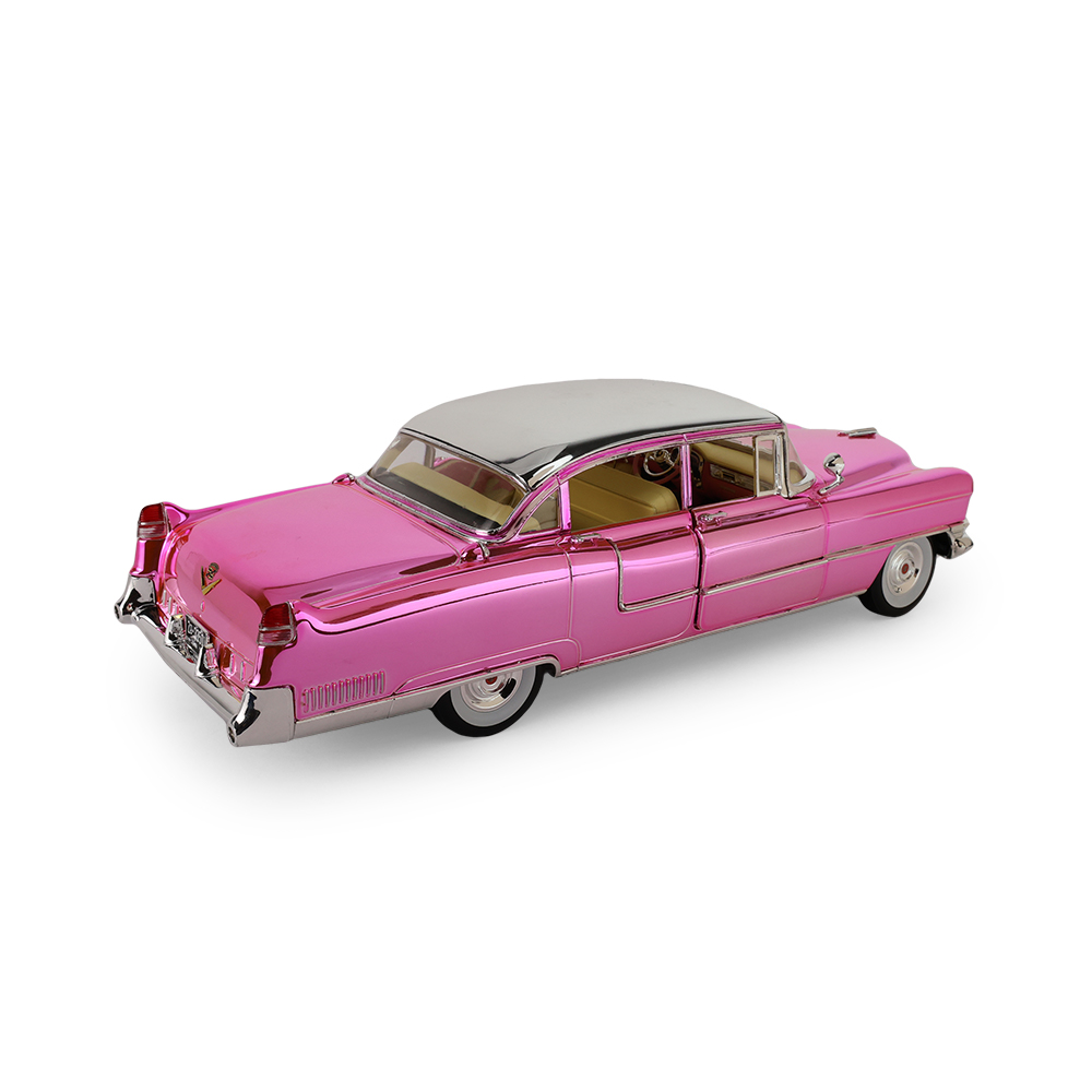 Fleetwood Series 60 "Pink Cadillac" Chrome Edition with Elvis Gold Suit Figure 