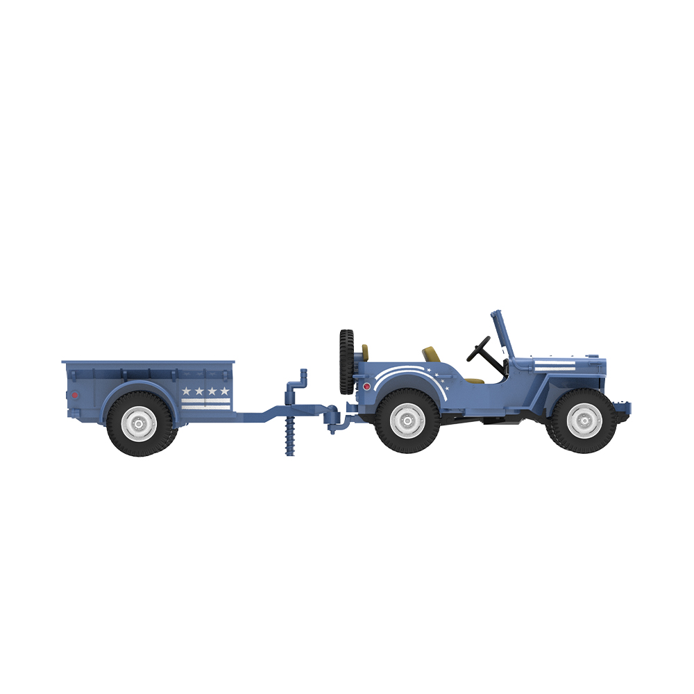 1943 Willys MB Jeep with Cargo Trailer and Military Pin-Up Girl Figurine - America 250 Edition (Hobby Exclusive) 