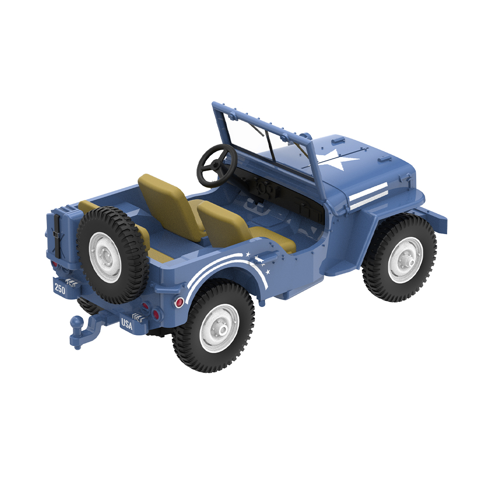 1943 Willys MB Jeep with Cargo Trailer and Military Pin-Up Girl Figurine - America 250 Edition (Hobby Exclusive) 
