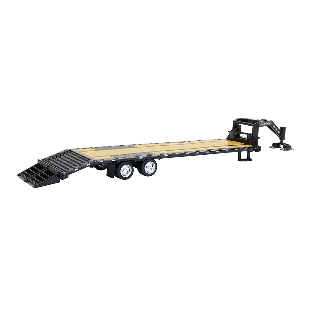 Gooseneck Trailer - Black with Red and White Conspicuity Stripes (Hobby Exclusive)