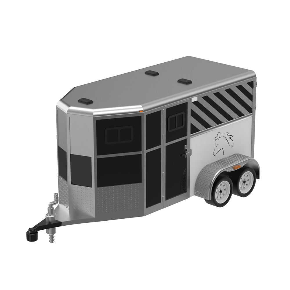 Down on the Farm Series 12 - Horse Trailer Black and Silver with Horse Figure