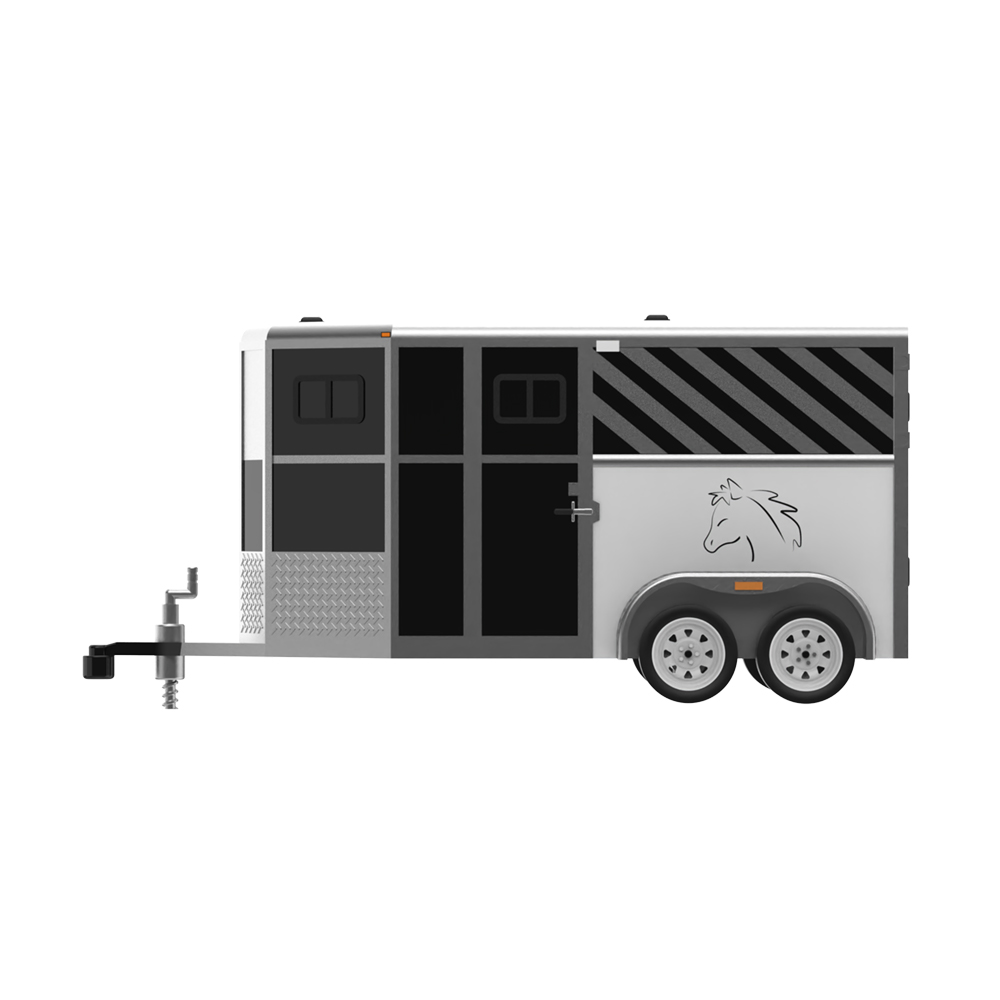 Down on the Farm Series 12 - Horse Trailer Black and Silver with Horse Figure