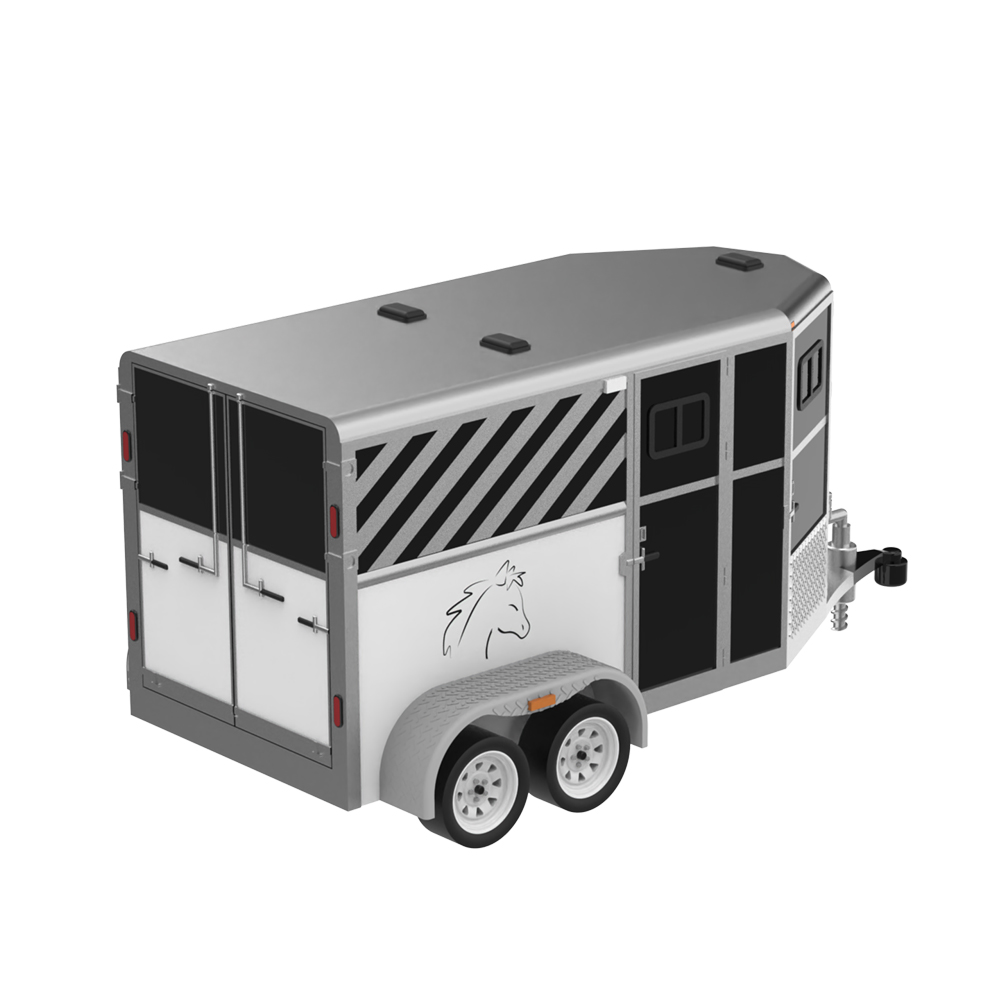 Down on the Farm Series 12 - Horse Trailer Black and Silver with Horse Figure