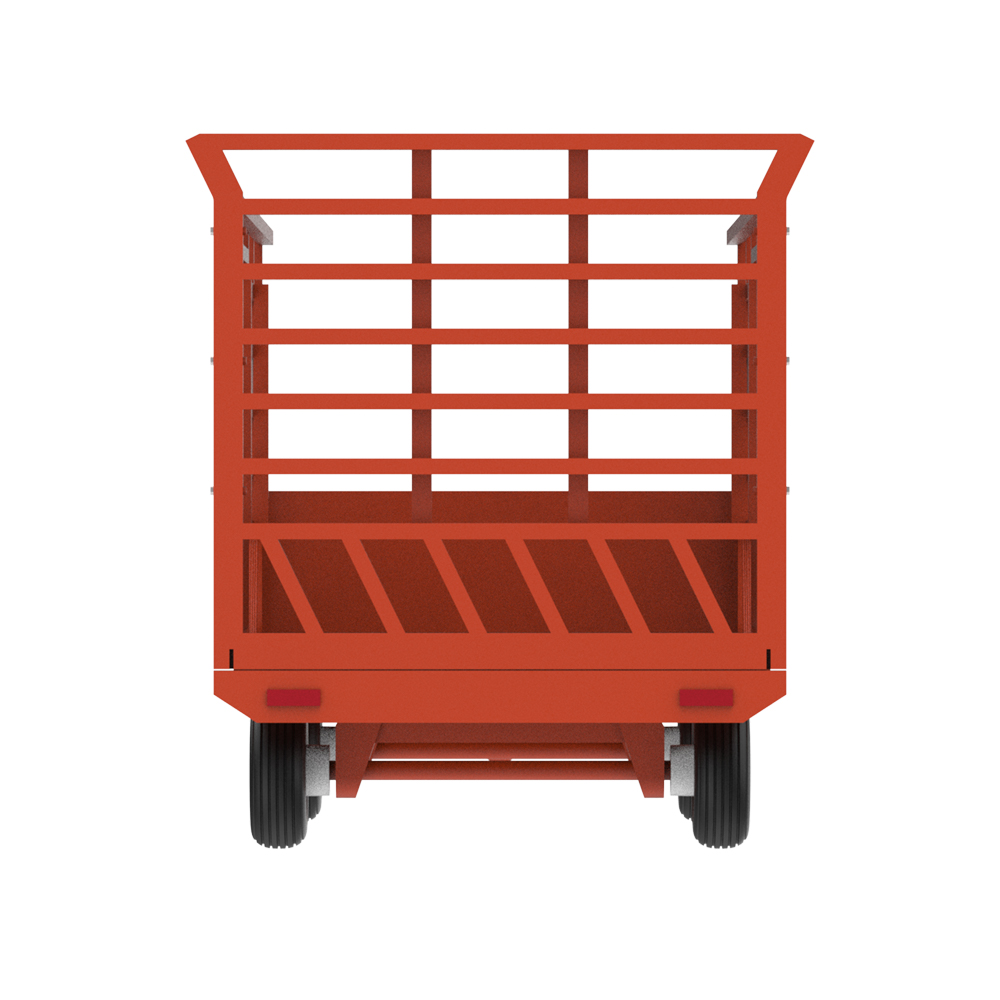 Down on the Farm Series 12 - Bale Throw Wagon Rusty Orange with Rectangular Bales of Hay