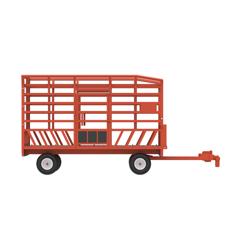 Down on the Farm Series 12 - Bale Throw Wagon Rusty Orange with Rectangular Bales of Hay