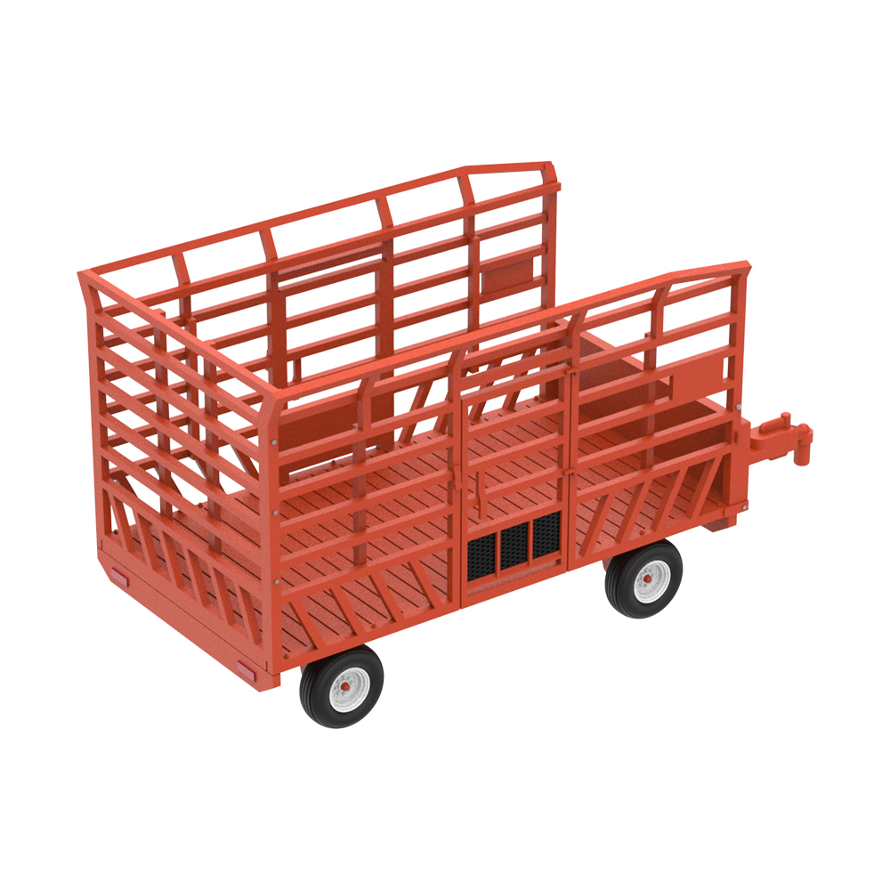 Down on the Farm Series 12 - Bale Throw Wagon Rusty Orange with Rectangular Bales of Hay