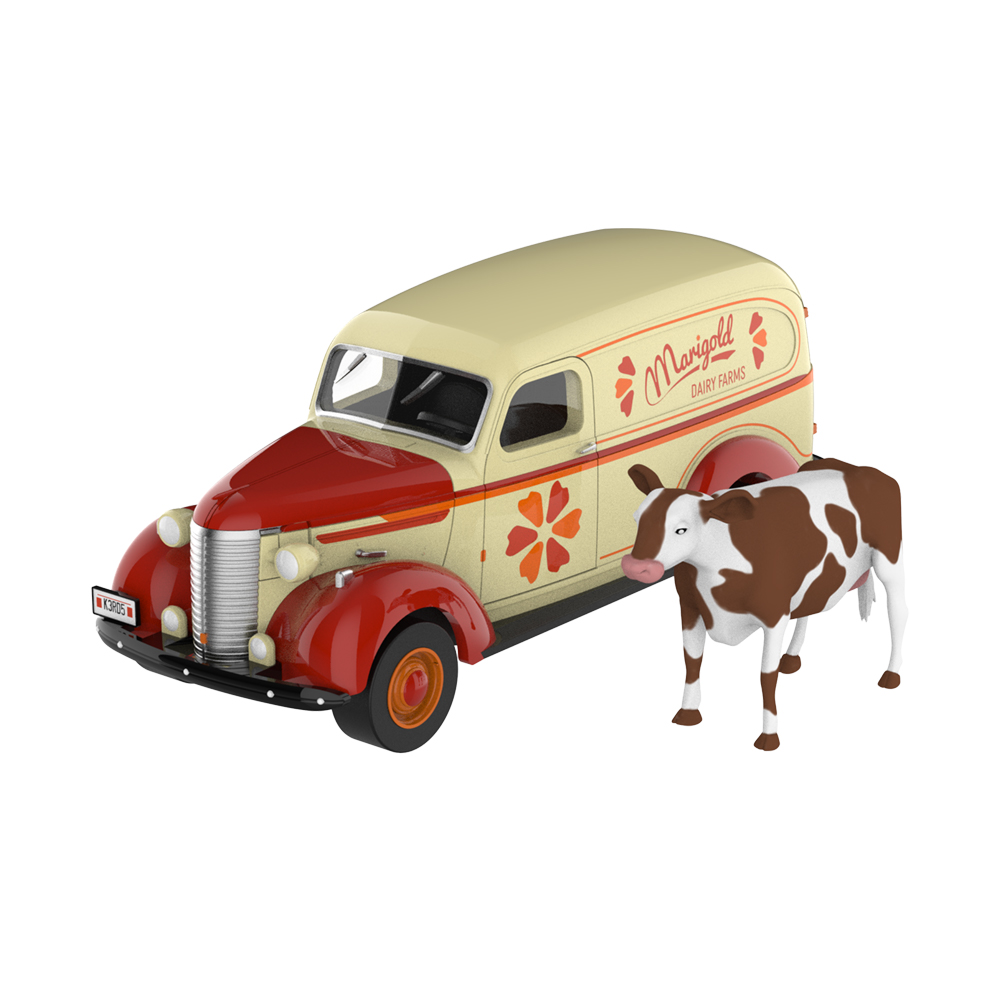 1939 Chevrolet Panel Van with Cow Figure