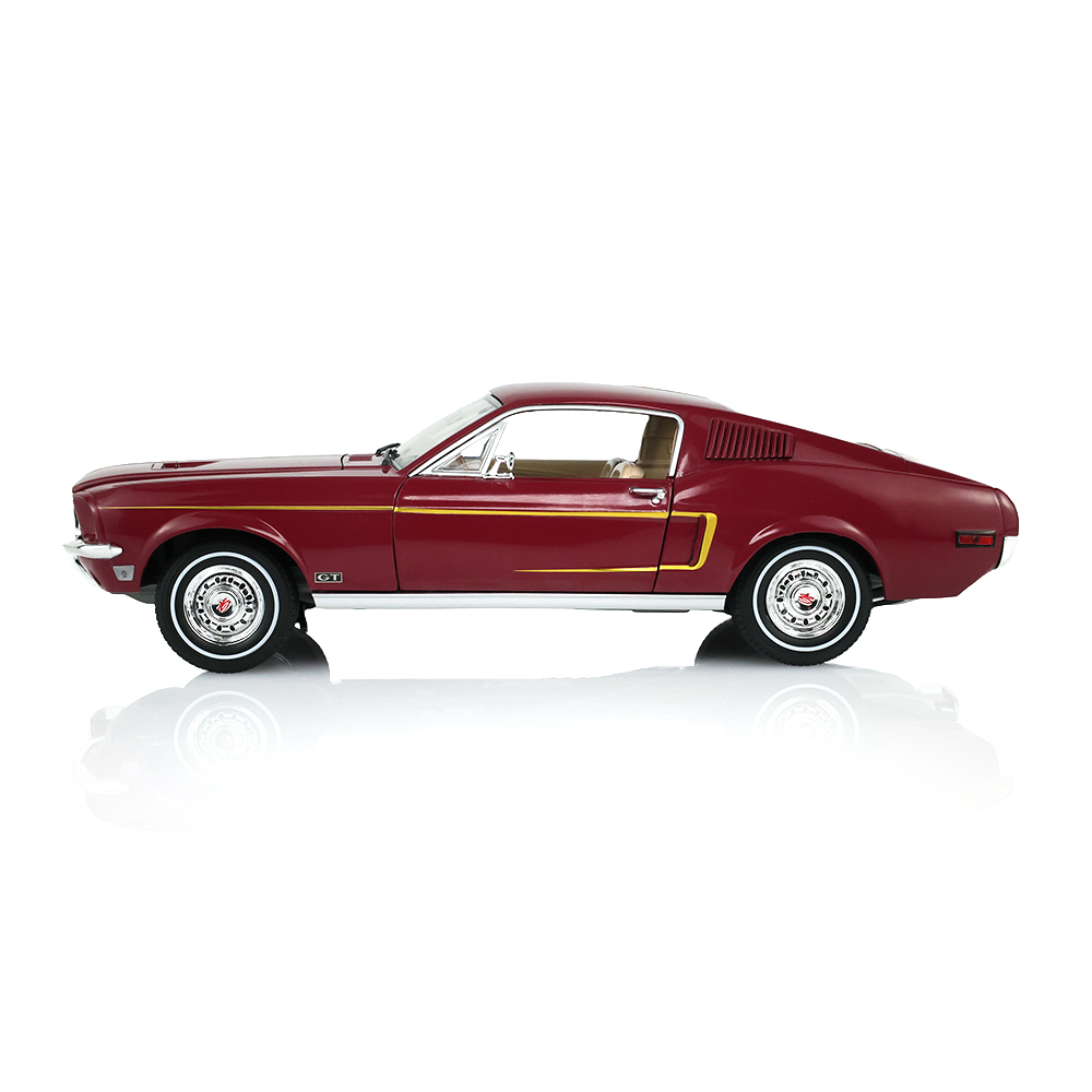 1968 Ford Mustang GT Fastback – Royal Maroon with Gold GT Stripe