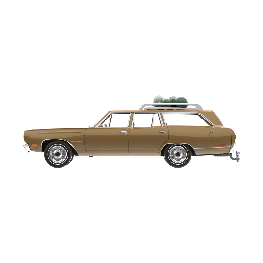 The Brady Bunch (1969-74 TV Series) - Carol Brady's 1969 Plymouth Satellite Station Wagon with Rooftop Camping Equipment (Dirt Road Version) Solid Pack