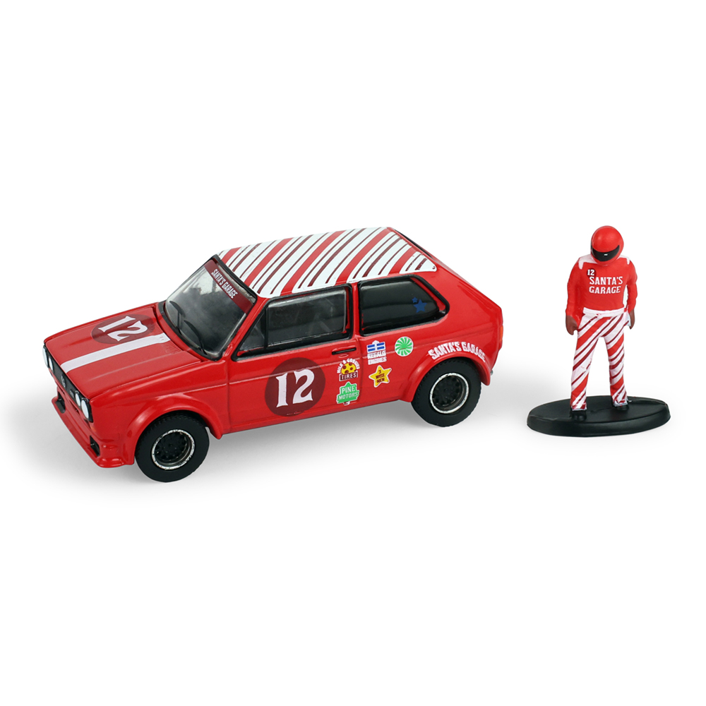 1975 Volkswagen Golf GTI Widebody with Race Car Figure - Christmas 2025 Limited Edition (Hobby Exclusive) 