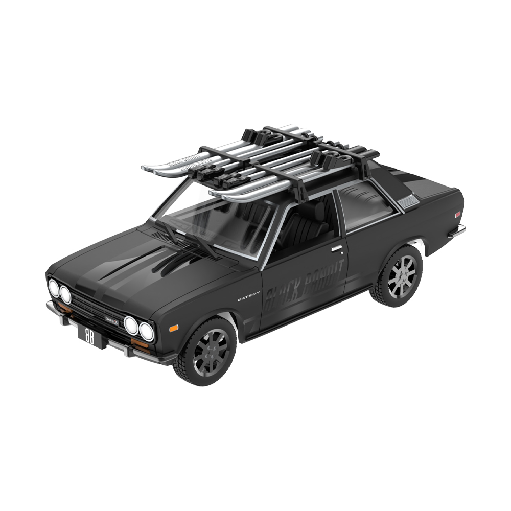 1971 Datsun 510 with Ski Roof Rack - Black Bandit Solid Pack