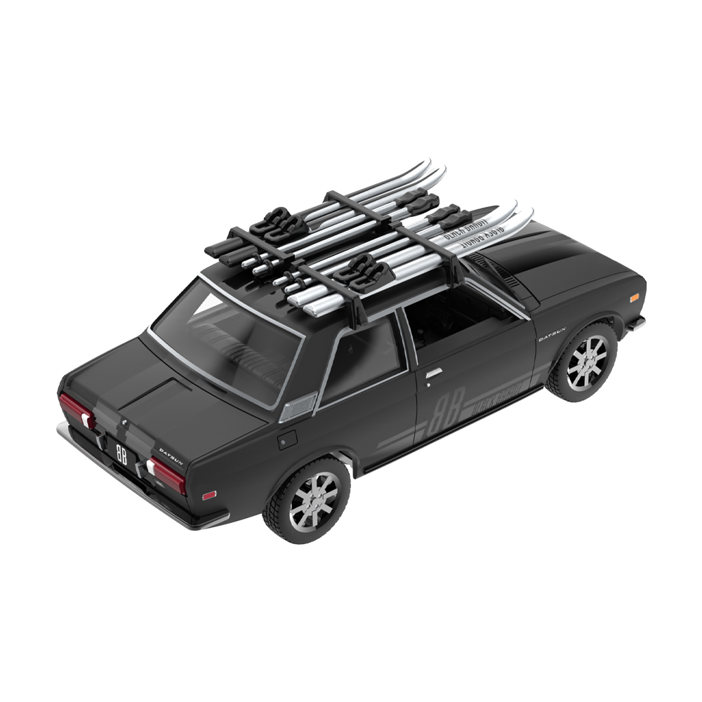 1971 Datsun 510 with Ski Roof Rack - Black Bandit Solid Pack