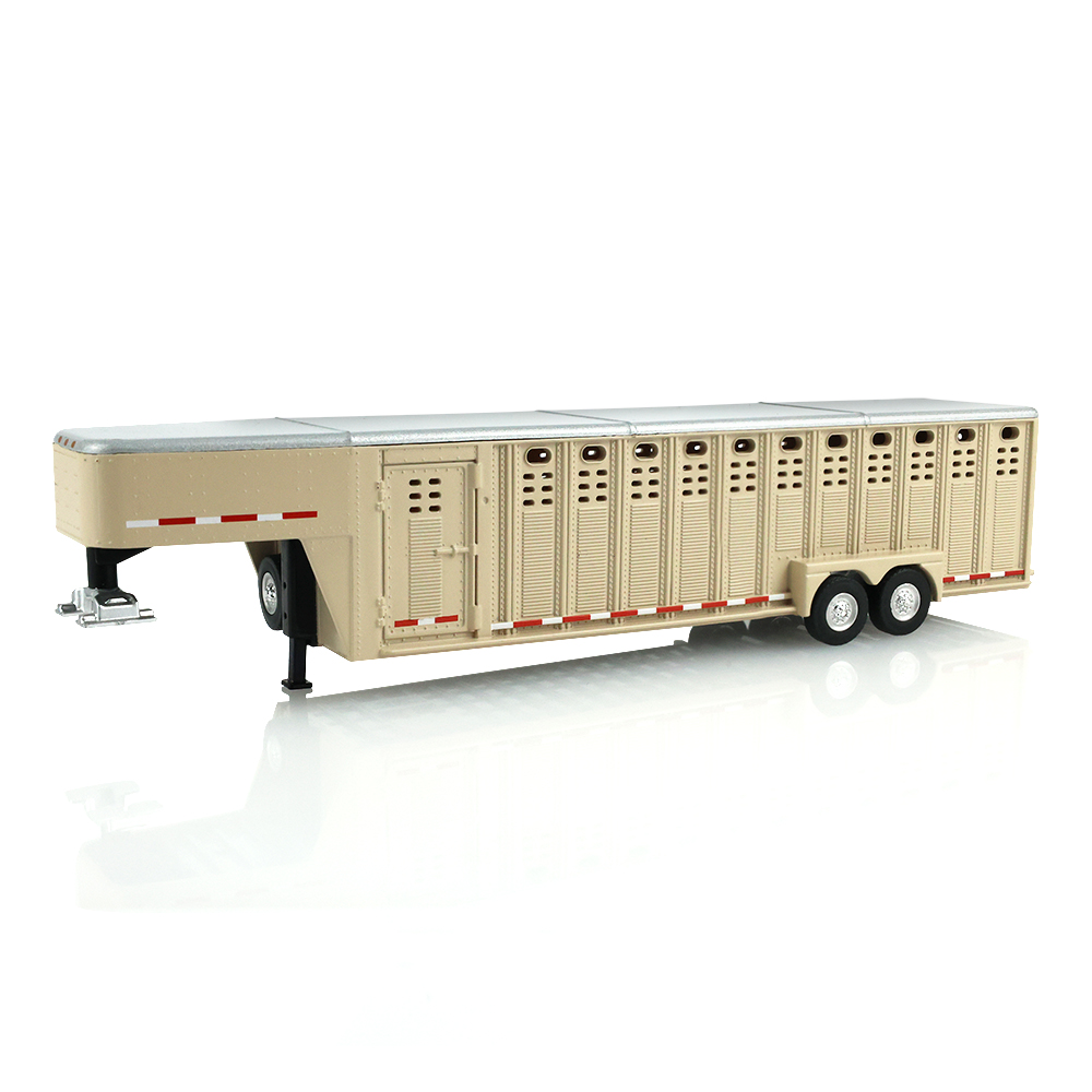 26-Foot Vertical Three Hole Gooseneck Livestock Trailer - Beige