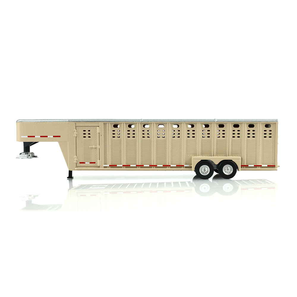 26-Foot Vertical Three Hole Gooseneck Livestock Trailer - Beige