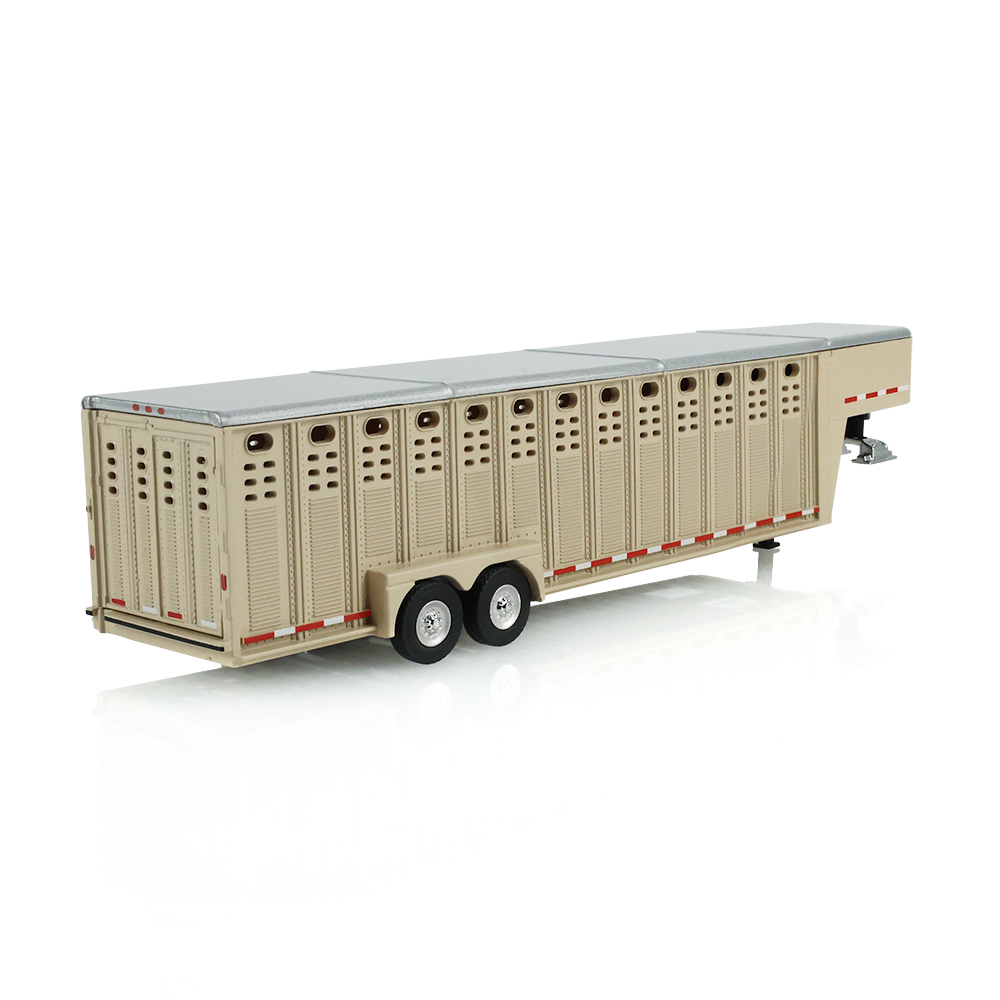 26-Foot Vertical Three Hole Gooseneck Livestock Trailer - Beige