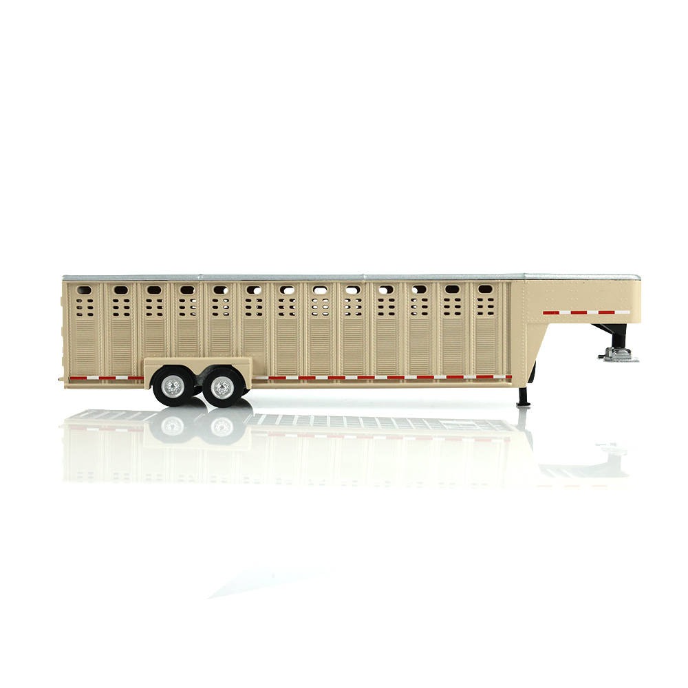 26-Foot Vertical Three Hole Gooseneck Livestock Trailer - Beige